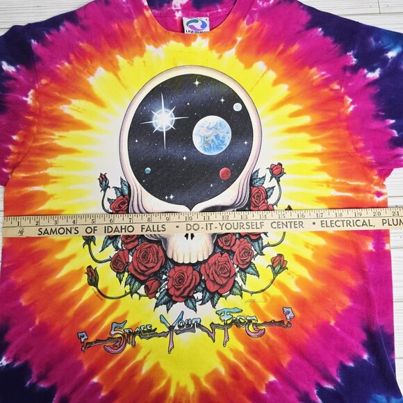 1992 Grateful Dead Space Your Face Liquid Blue Tie Dye Shirt Large Vintage - Picture 16 of 16